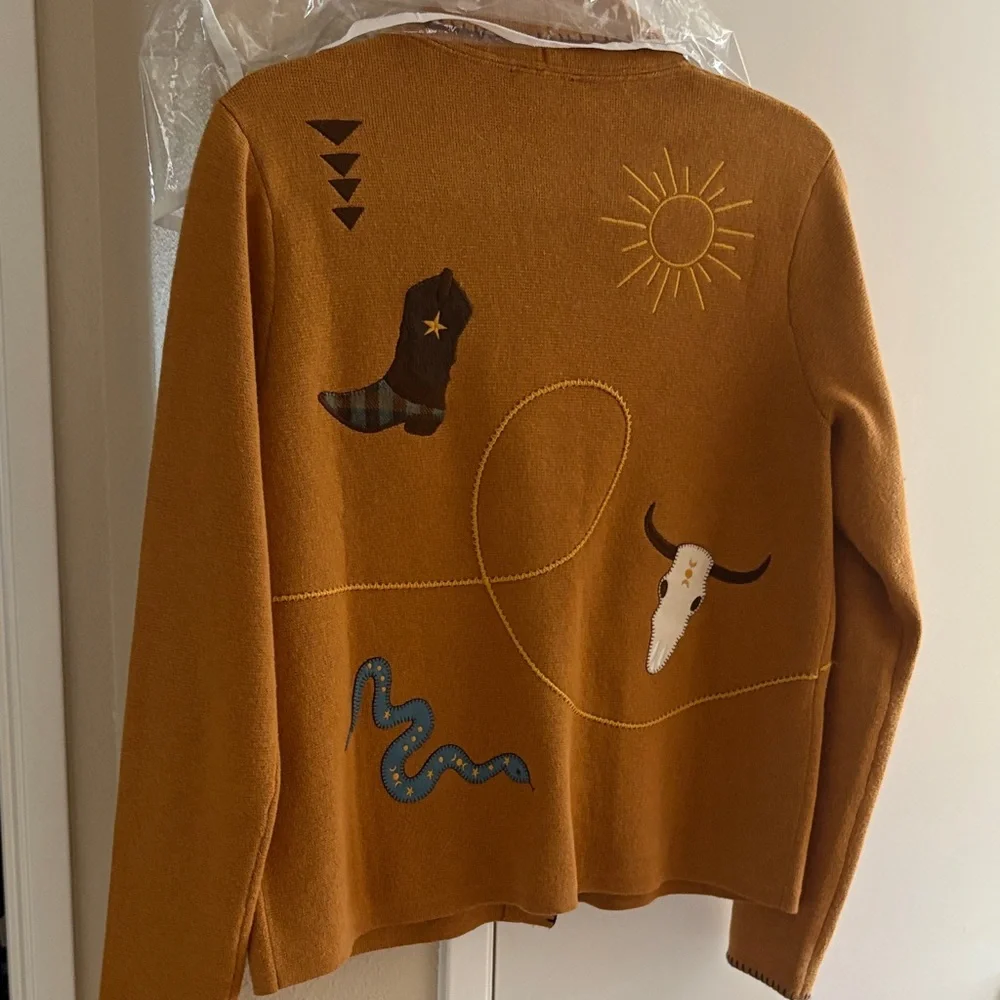 Pendleton Tan Embroidered Women's Cardigan - Picture 2 of 11